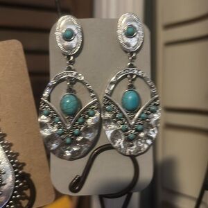 Turquoise and silver earrings